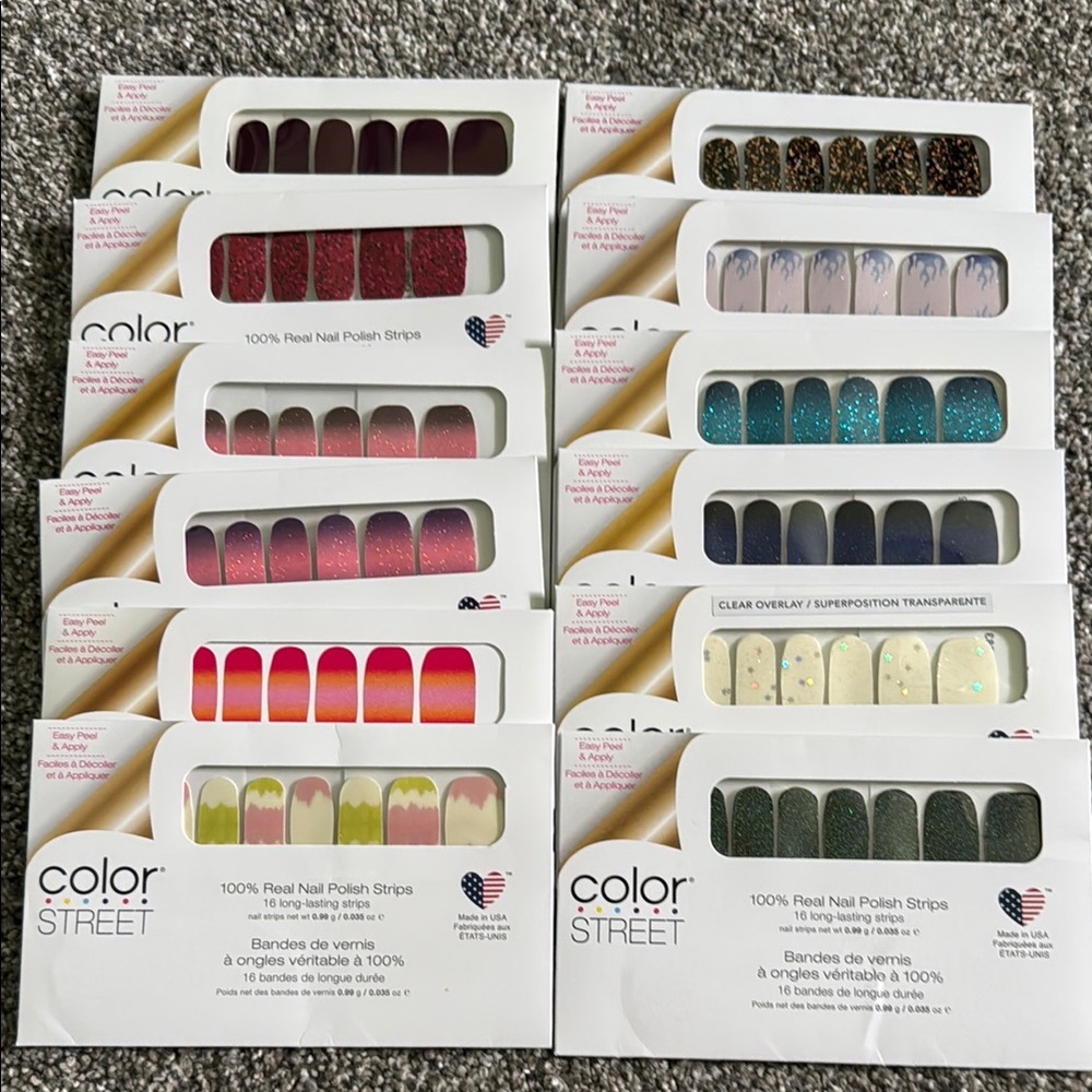 Color Street Nail Polish Strips Lot of 12 Sets New